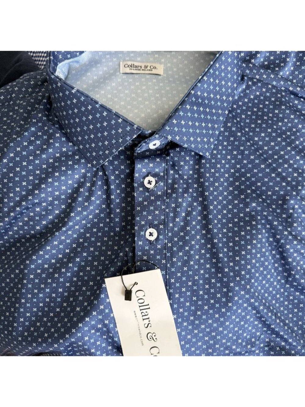 NWT Collars and Co Dress Collar Polo Shirt Mens 3XL Relaxed Los Cabos Blue Star